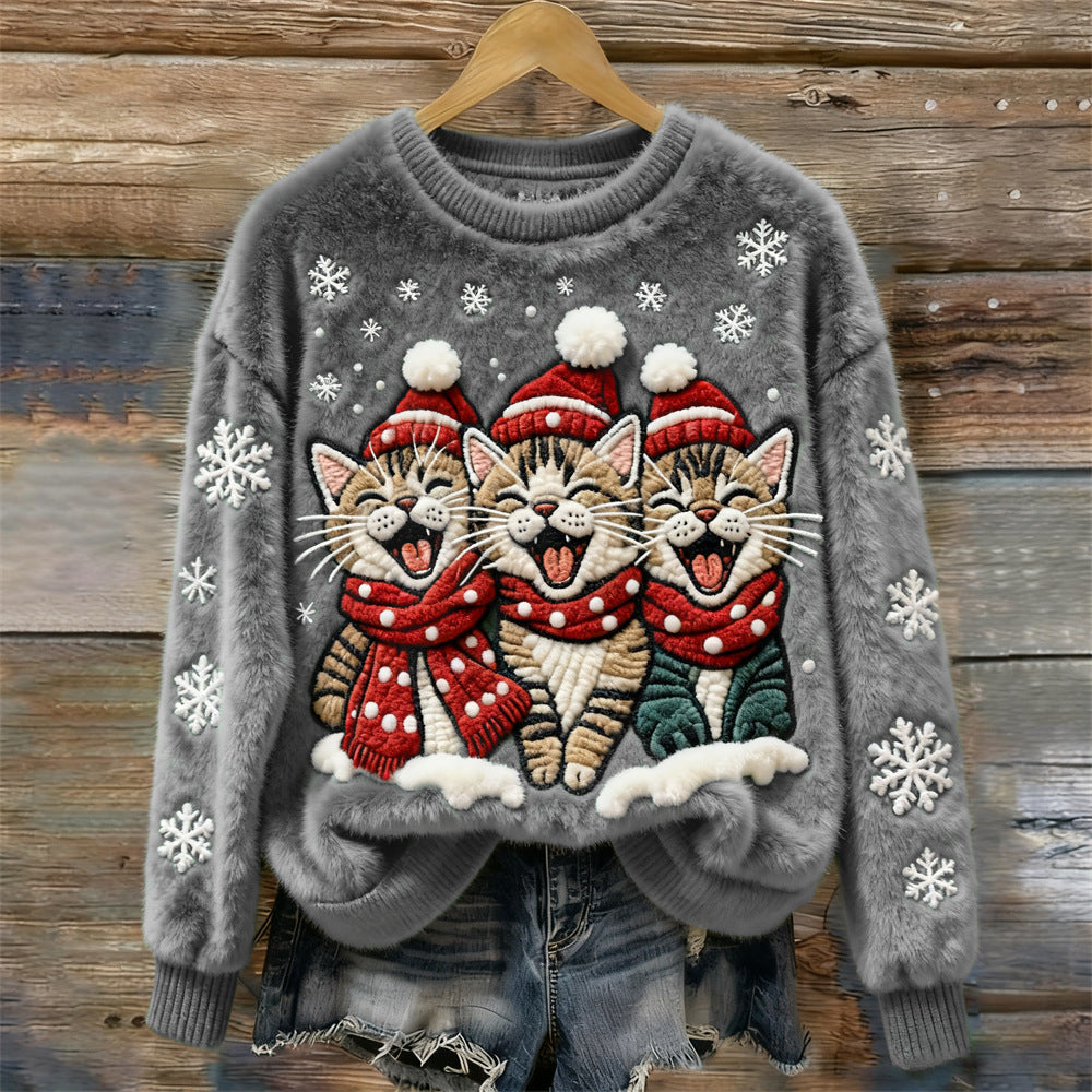 Christmas Kitten Snuggle Sweater