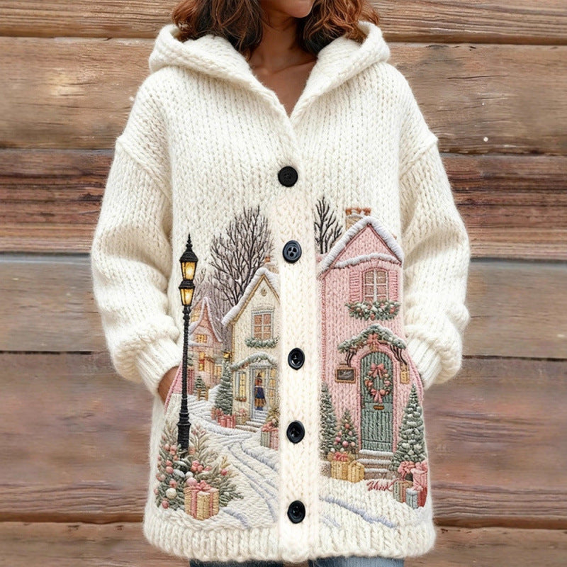 Holiday Homestead Hooded Cardigan