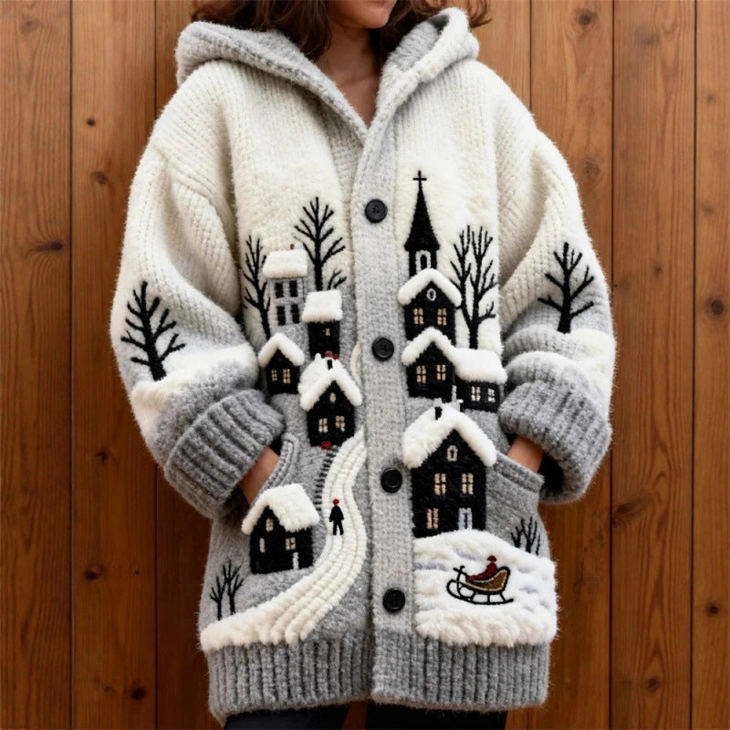 English Cottage Christmas Cardigan
