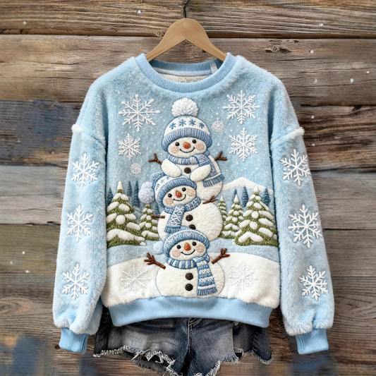 Snowman Family Fuzzy Sweater